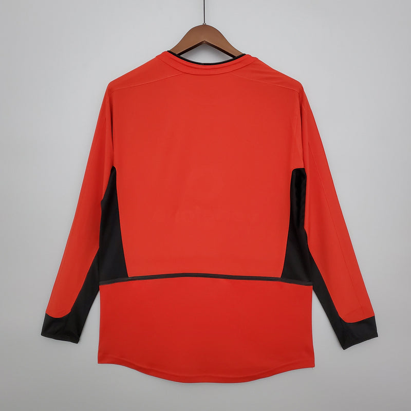 CAMISOLA MANCHESTER UNITED I 02/03 homem (RETRO) MANGA LONGA