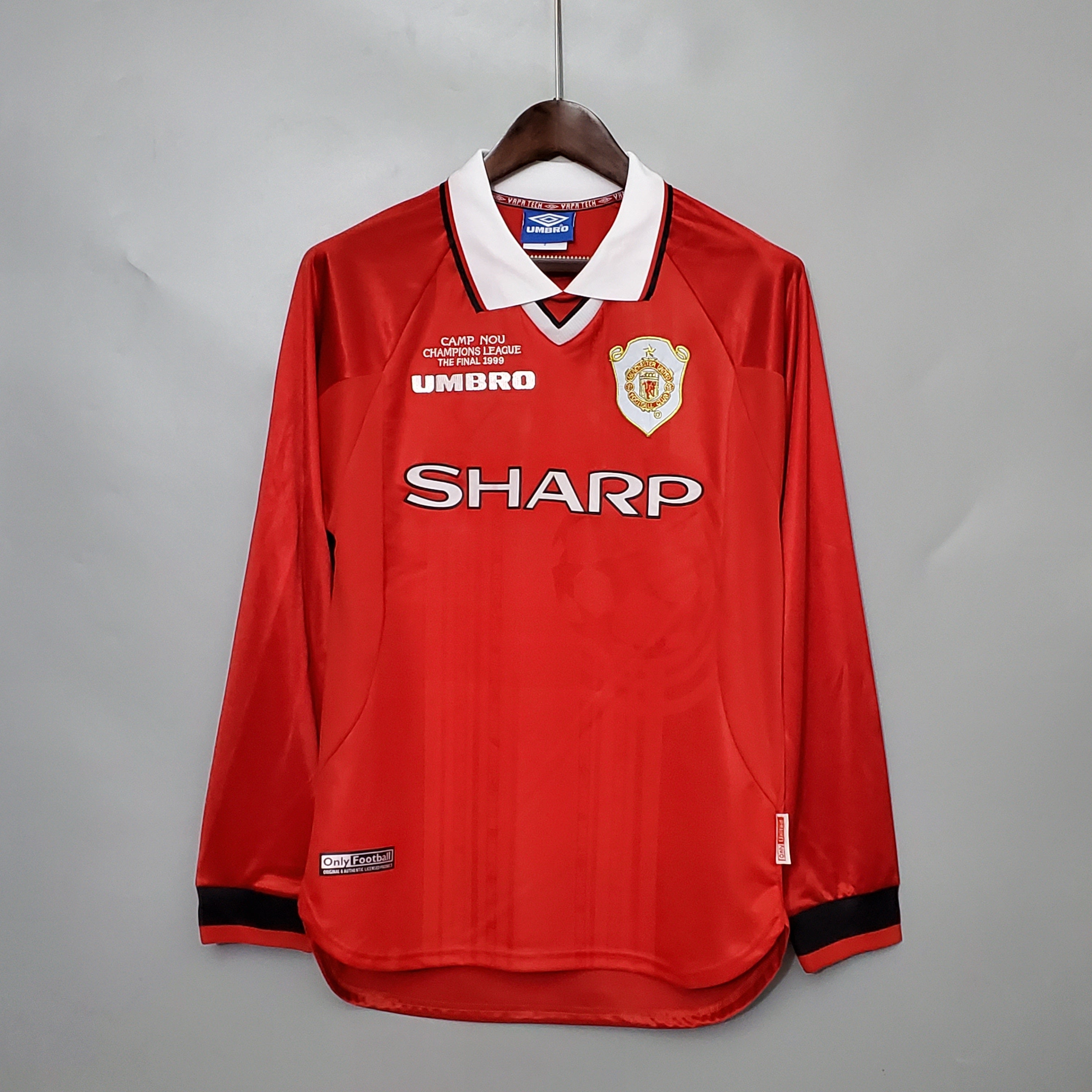 CAMISOLA MANCHESTER UNITED I 99/00 homem (RETRO) MANGA LONGA