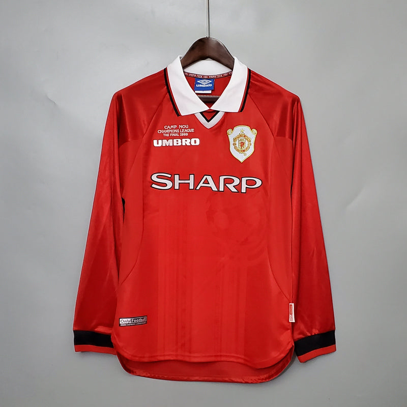CAMISOLA MANCHESTER UNITED I 99/00 homem (RETRO) MANGA LONGA