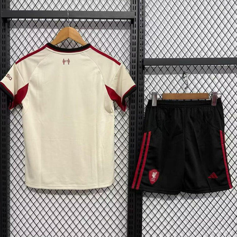 CAMISOLA LIVERPOOL II 2526 CONJUNTO INFANTIL  KIT RESERVA RETRÔ