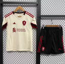 CAMISOLA LIVERPOOL II 2526 CONJUNTO INFANTIL  KIT RESERVA RETRÔ