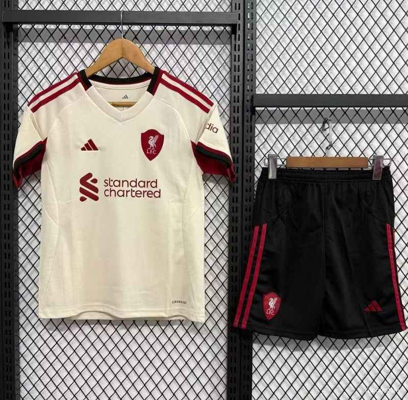 CAMISOLA LIVERPOOL II 2526 CONJUNTO INFANTIL  KIT RESERVA RETRÔ