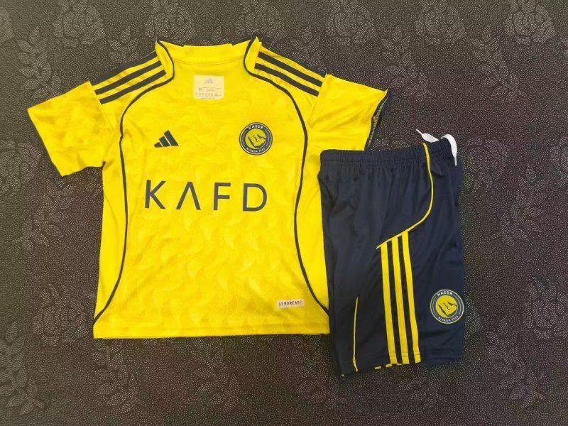 Camisola Al Nassr I 25/26 – Conjunto Infantil Principal Amarelo