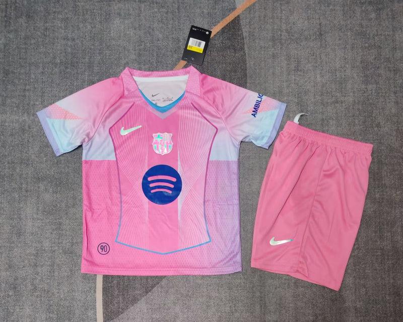 Camisola Barcelona Rosa 25/26 Infantil – Edição Especial Conjunto