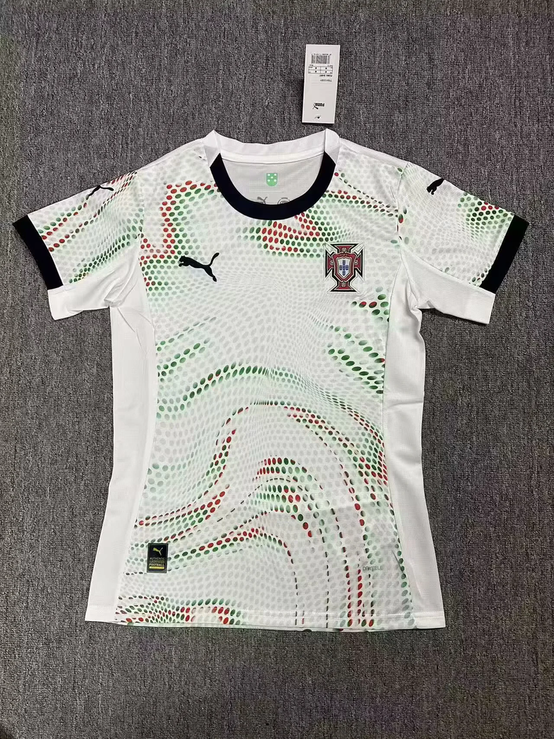 Camisola Portugal II 25/26 Mulher – Equipamento Alternativo Branco; 
