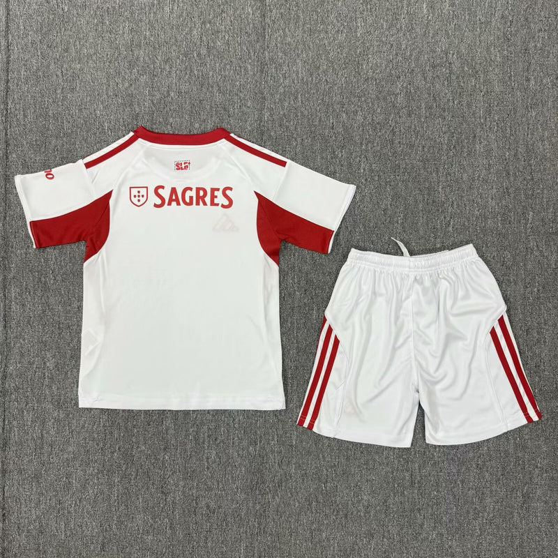 Camisola SL Benfica Alternativa 25/26 Infantil – Conjunto Branco SLB