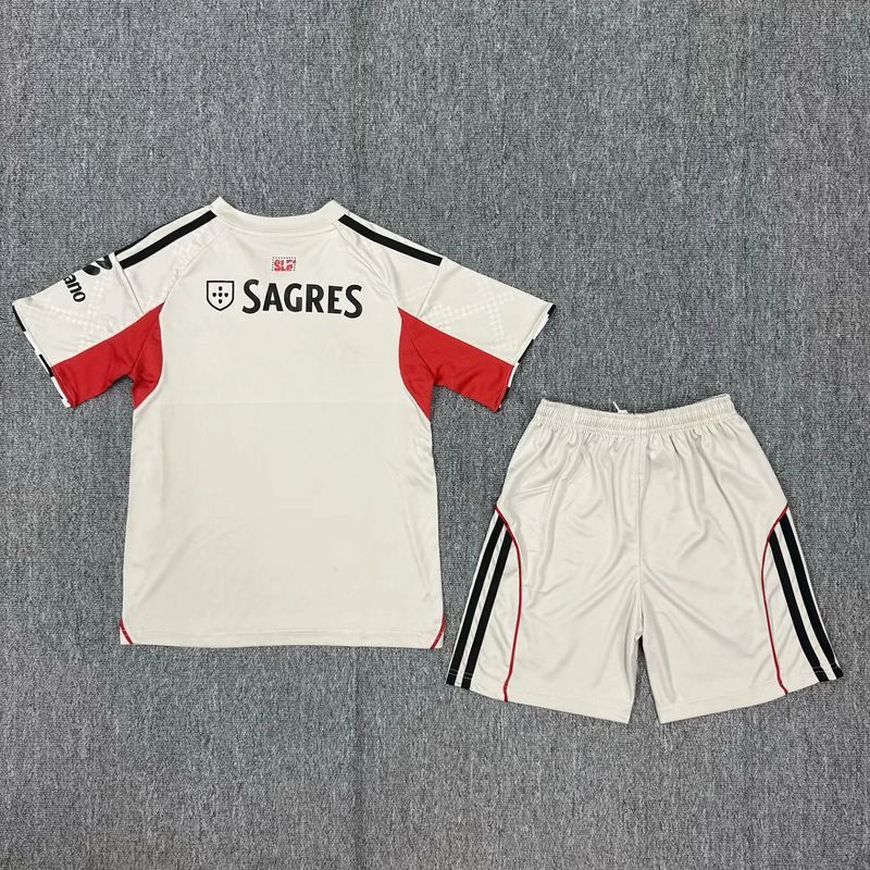 Camisola SL Benfica Alternativa 25/26 Infantil – Equipamento Secundário Bege Criança
