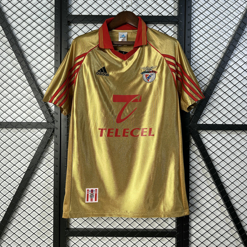 Camisola SL Benfica Alternativa 98/99 Retro Dourada – Homem  Clássico