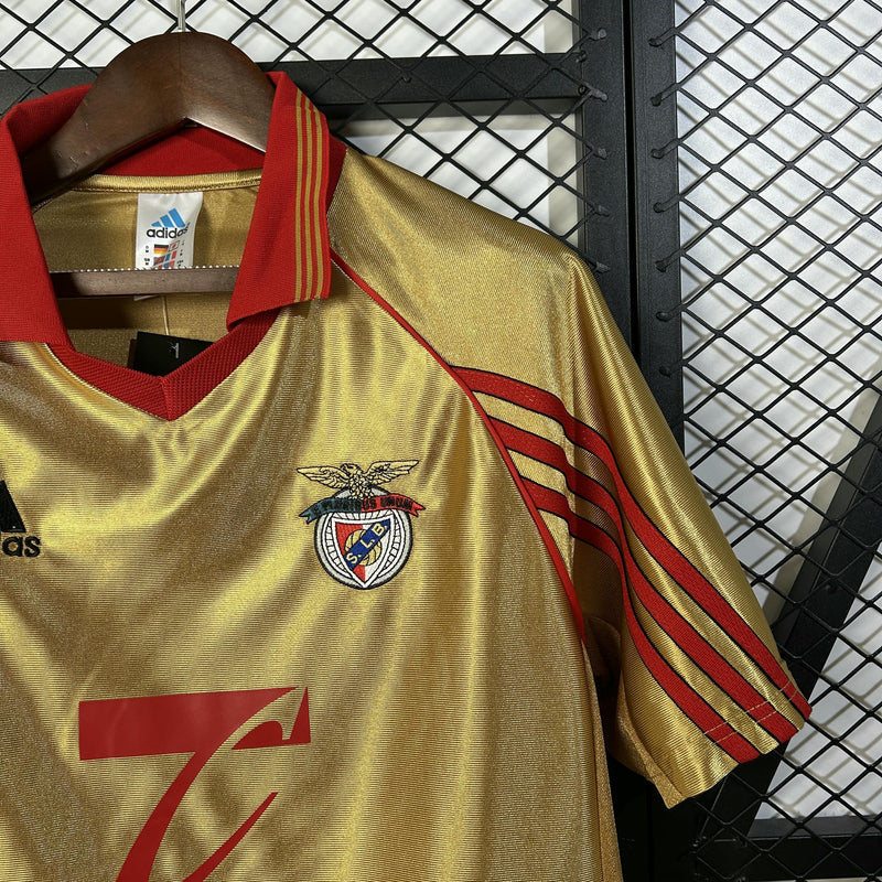 Camisola SL Benfica Alternativa 98/99 Retro Dourada – Homem  Clássico