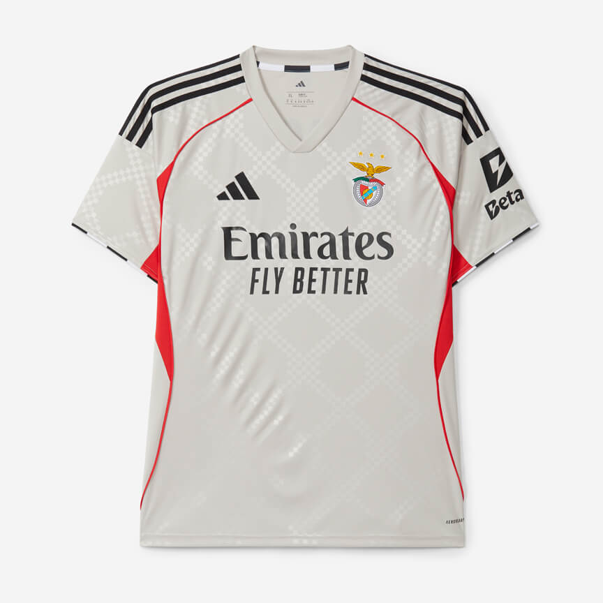 Camisola SL Benfica Alternativa Bege 25/26 – Homem  Equipamento Secundário