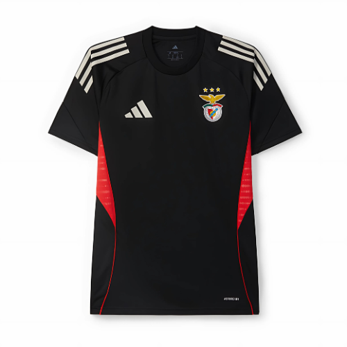 Camisola SL Benfica Treino Preto 25/26 Homem – T-shirt de Treino Benfica Preta com Detalhes Vermelhos