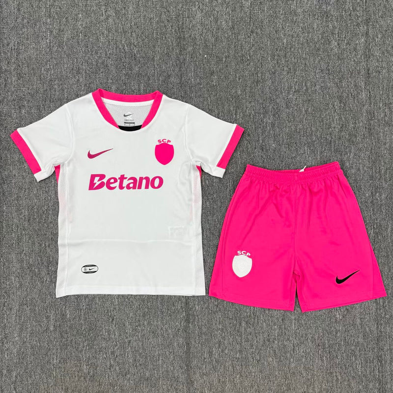 Camisola Sporting CP Outubro Rosa 25/26 - Conjunto Infantil