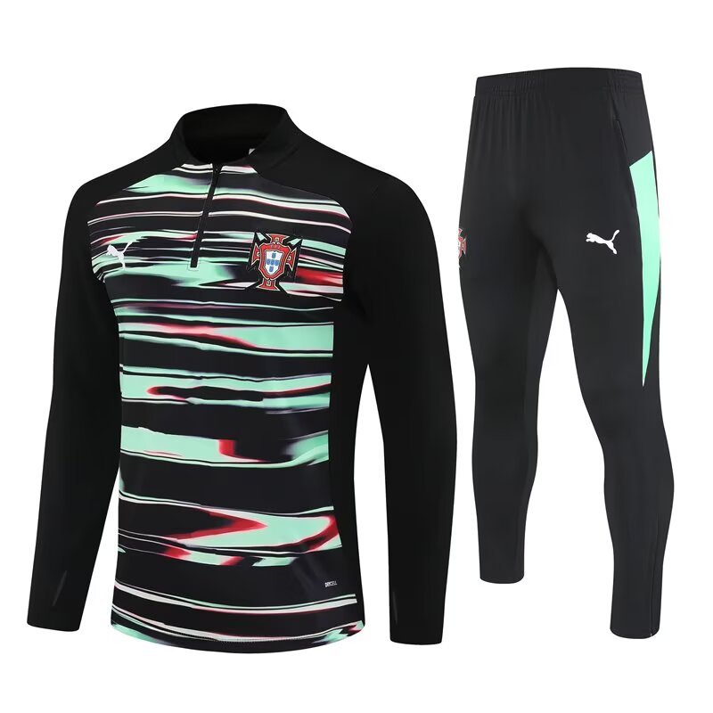 Fato de Treino Portugal 25/26 Preto e Verde Puma – Casaco e Calça Unissexo