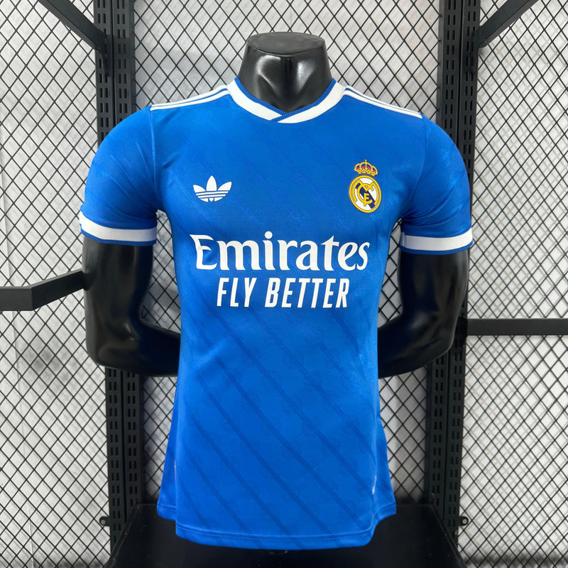 camisola Real Madrid III 2526 – Terceiro Equipamento Azul Homem