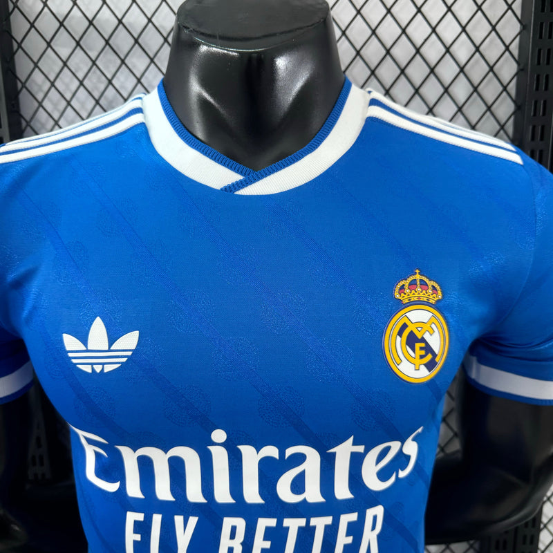 camisola Real Madrid III 2526 – Terceiro Equipamento Azul Homem